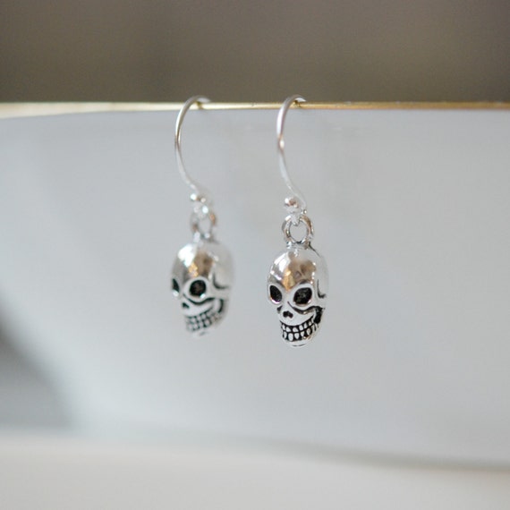 Sterling silver skull earrings