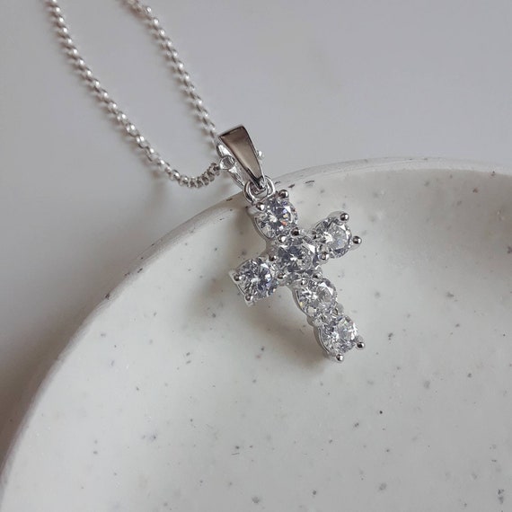 Cubic zirconia cross necklace