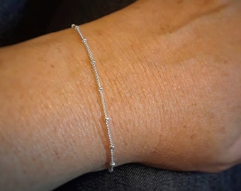 Satellite chain bracelet, sterling silver or gold-filled
