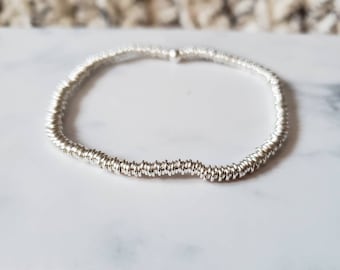 Sterling silver sweetie bracelet, multiple 3mm stretch links