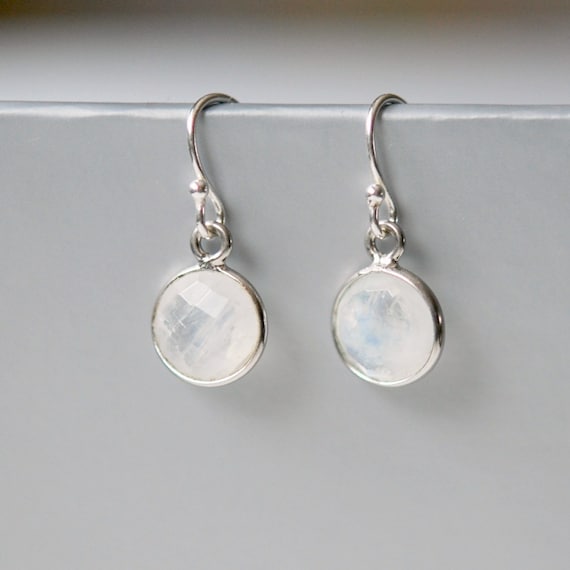 Moonstone earrings in sterling silver