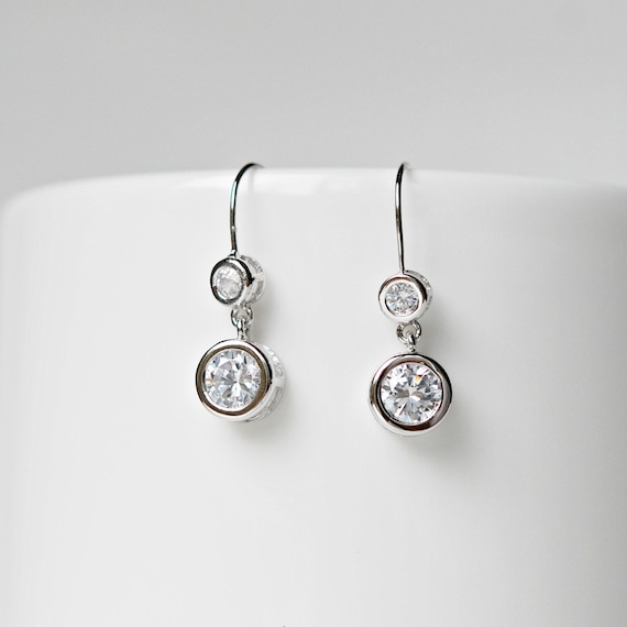 cubic zirconia earrings sterling silver