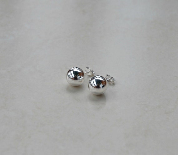 Sterling silver ball stud earrings - 10mm
