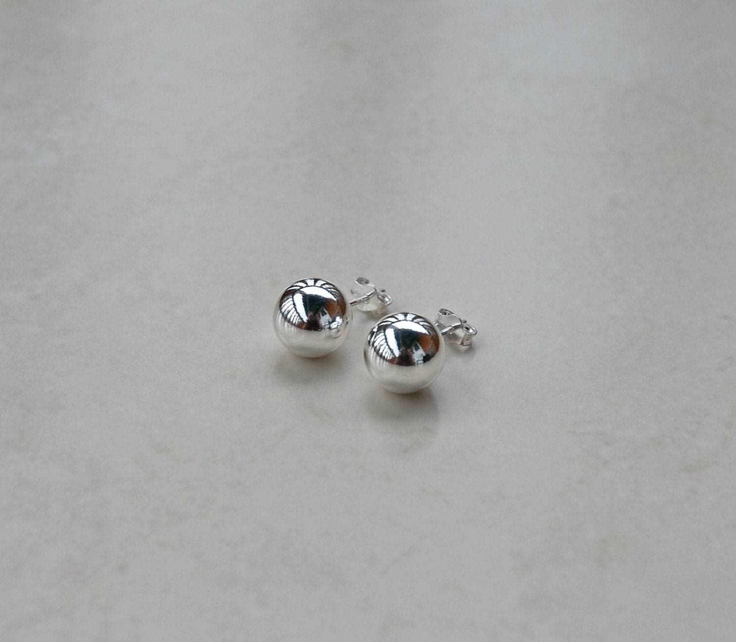 Silver ball 2024 stud earrings 10mm
