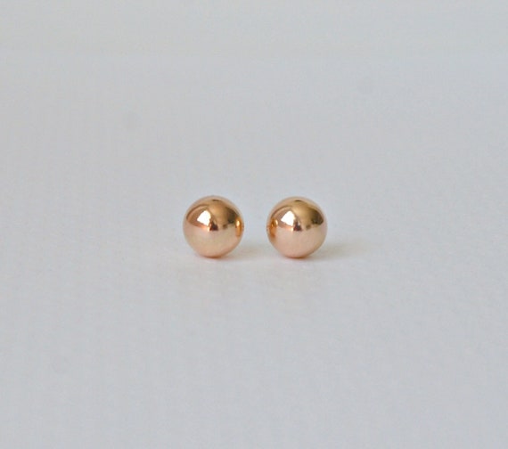 Ball stud earrings - 10mm - gold or rose gold