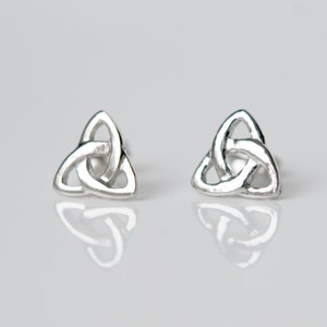 Celtic earrings, sterling silver studs, triquetra earrings, silver celtic knot, irish earrings, infinity knot, simple earring, classic studs