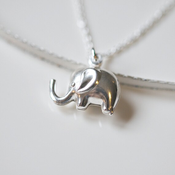 Silver elephant necklace sterling silver elephant pendant Etsy