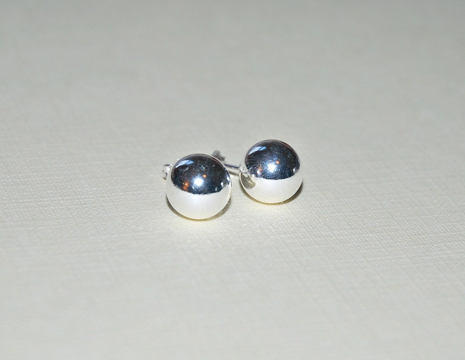 Silver ball earrings sterling silver earrings designer 10mm | Etsy