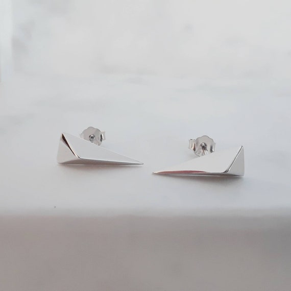 Sterling silver spike stud earrings