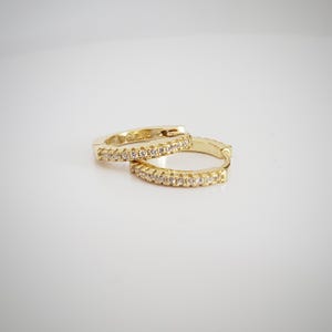 Sterling silver diamond huggies, cz hoop earrings, 14mm full eternity diamond hoops, gold earrings, cubic zirconia earrings, wedding hoops