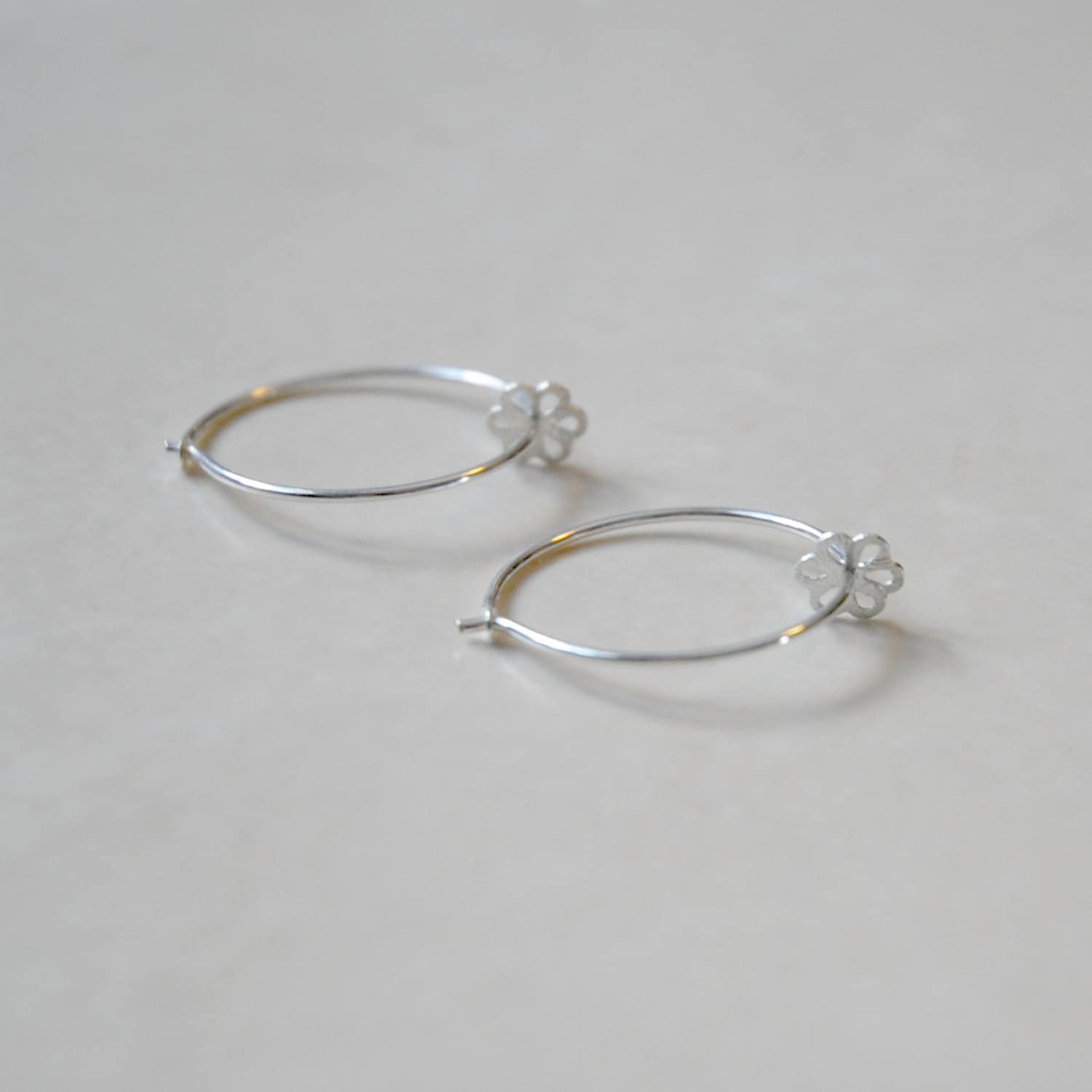 skinny silver hoops
