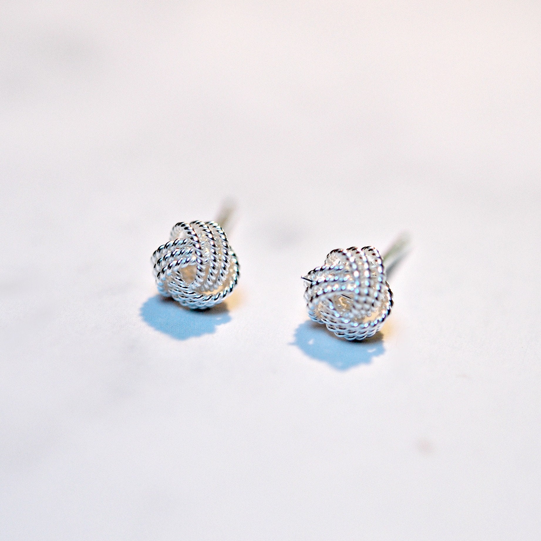 Knot Earrings, Sterling Silver Love Knot Studs, Tie the Knot