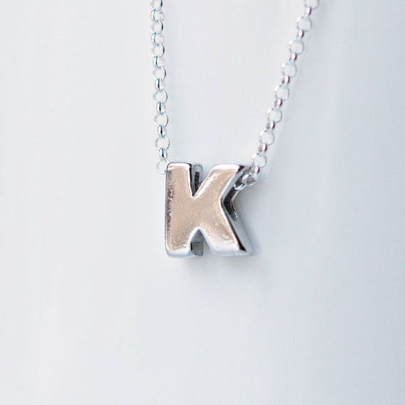 Sterling silver uppercase letter necklace