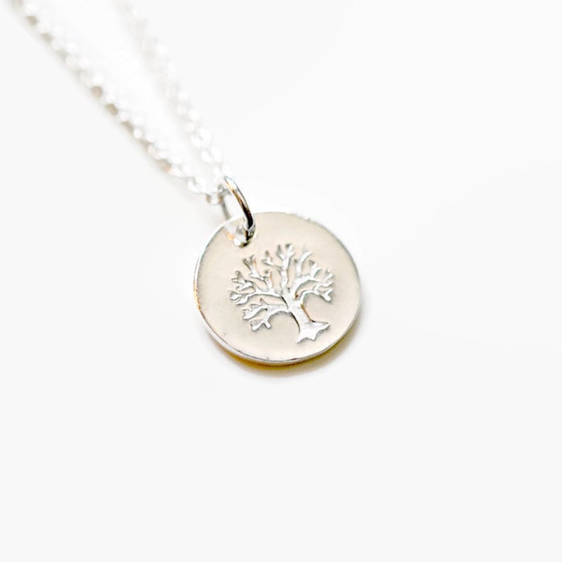 Sterling silver tree of life necklace, nature jewelry image 3