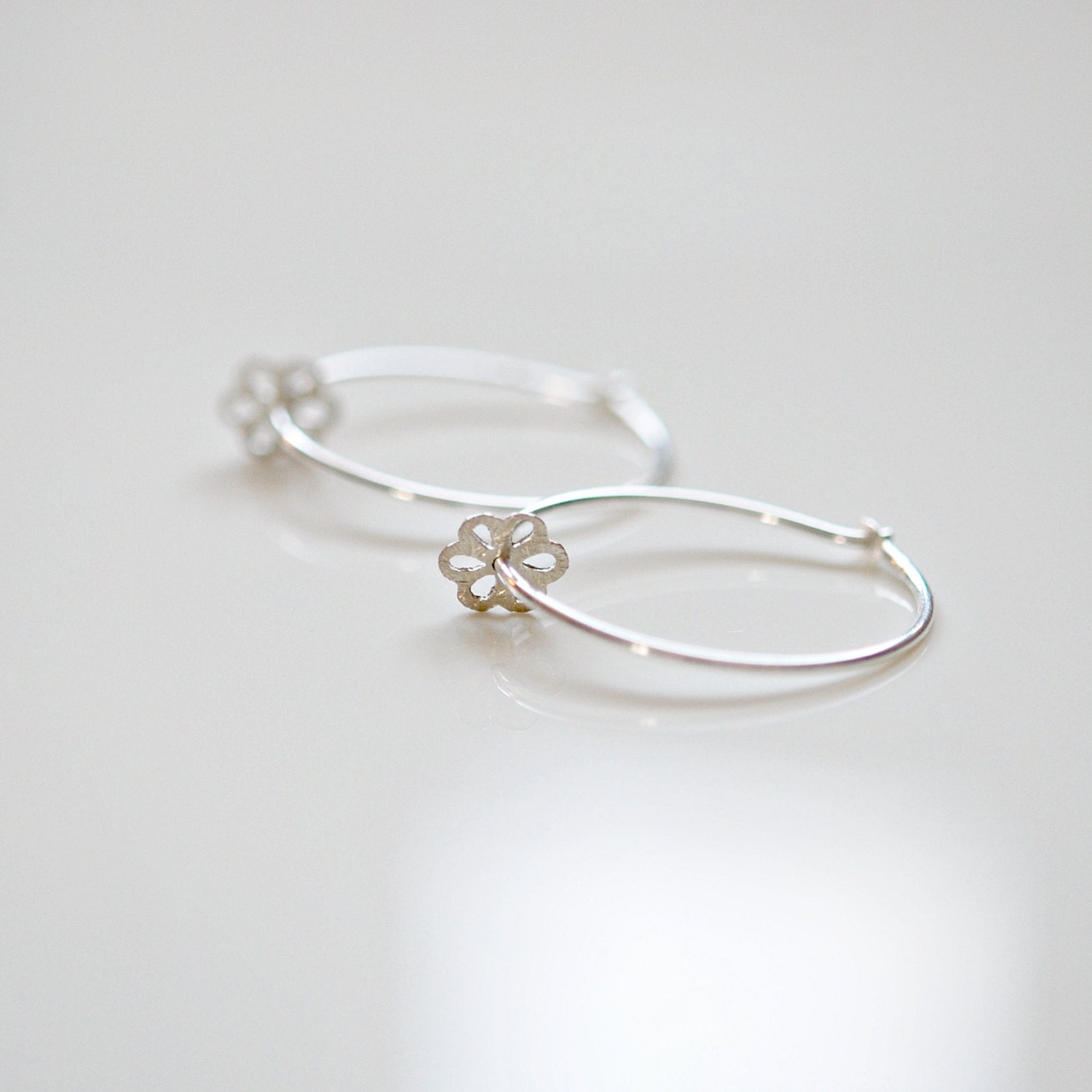 skinny silver hoops