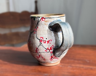 Mug Cherry Blossom Rustic Illustrated