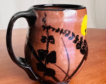 Prairie Night Mug with Yellow Florals and Black