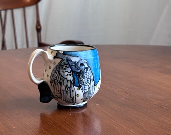 Owl Flies  by the  Moon Mug