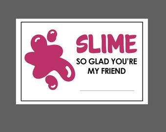 Slime Printable Valentine | Kids Valentine Class Valentine School Valentine DIY | Slime