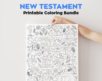 Come Follow Me 2023 New Testament Printable Coloring Poster Bundle Bible Coloring Jesus Christ Religious Coloring Pages