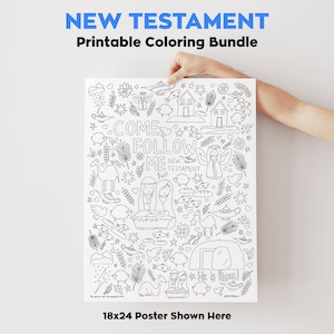 Come Follow Me 2023 New Testament Printable Coloring Poster Bundle Bible Coloring Jesus Christ Religious Coloring Pages