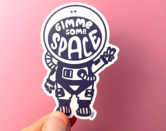 Astronaut Spaceman Introvert Cute Sticker - Cute Space Man Water Bottle Laptop MacBook Car Vinyl Sticker