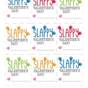 Sticky Hand Funny Printable Valentine Slappy Valentines Day Kids School Classroom Teacher Valentine image 5