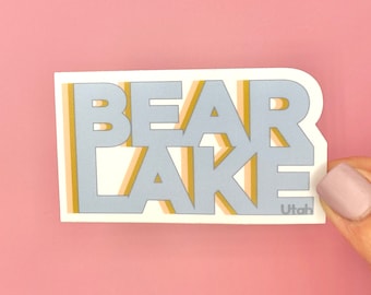 Bear Lake Utah Vinyl Sticker, Blue Bear Lake Gift, MacBook Laptop Water Bottle Car Window Sticker, Bear Lake Family