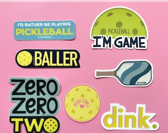 Ultimate Pickleball Vinyl Stickers Bundle | Pickleball Gift Ideas | Pickleball Accessories | Pickleball Lover |