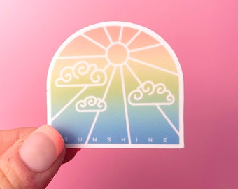 Rainbow Sky Vinyl Sticker, Sunrise Sunset Decal, Colorful Sky, Rainbow Gift