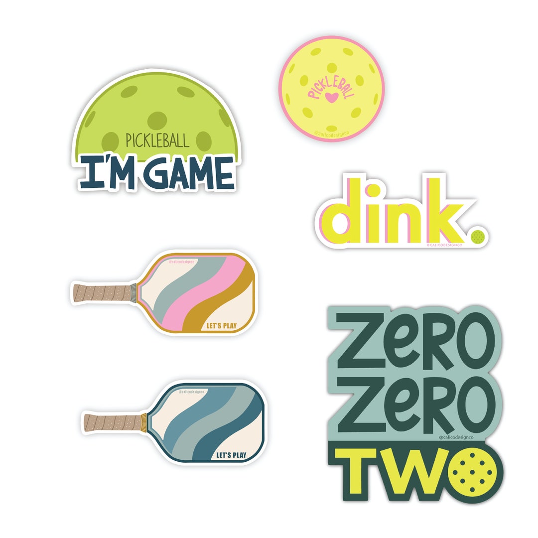 Pickleball Vinyl Stickers Bundle Ultimate Pickleball Sticker Etsy