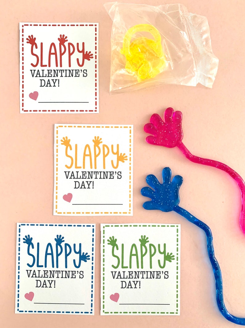 Sticky Hand Funny Printable Valentine Slappy Valentines Day Kids School Classroom Teacher Valentine image 8
