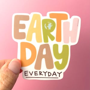 Earth Day Planet Earth Conserve Recycle Vinyl Sticker, Planet Earth Gift, Save the Planet, Love the Earth, Global Warming,
