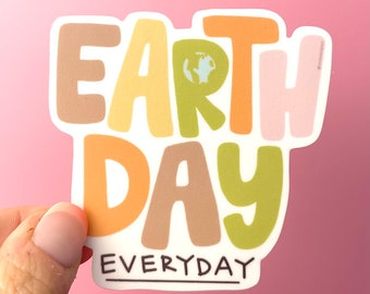 Earth Day Planet Earth Conserve Recycle Vinyl Sticker, Planet Earth Gift, Save the Planet, Love the Earth, Global Warming,