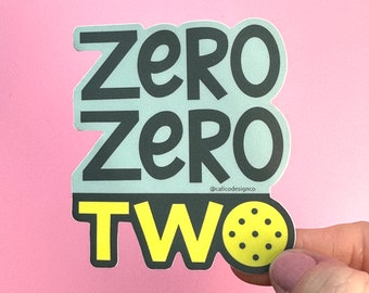 Pickleball Vinyl Sticker Zero Zero Two, Pickleball Gift Decal, Waterproof Pickleball Sticker