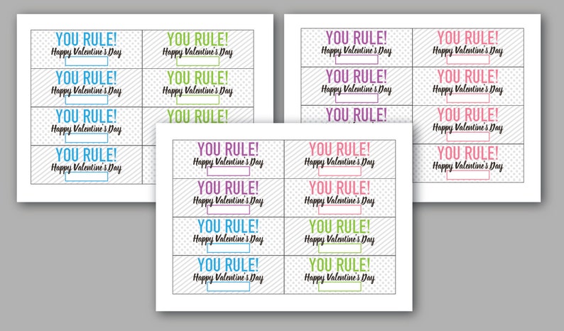 You Rule Ruler Printable Valentine DIY Kids Valentine Classroom School Valentine Cute Ruler image 2