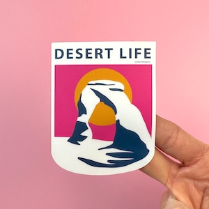 Desert Moab Delicate Arch Arches National Park Vinyl Sticker, Delicate Arch Desert Lover Red Rock