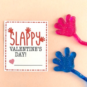 Sticky Hand Funny Printable Valentine Slappy Valentines Day Kids School Classroom Teacher Valentine image 1