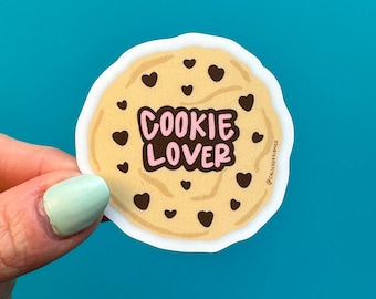 Cookie Lover Vinyl Sticker, Chocolate Chip Cookie, Bakery Cookie Snack Treat Sticker, Dessert Food Sticker