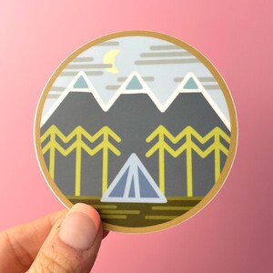 Mountains Camping Vinyl Sticker | Camping Gift, Mountains Vinyl Sticker, Backpacking Sticker, Hiking Sticker