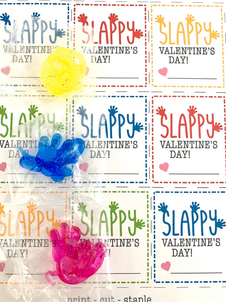 Sticky Hand Funny Printable Valentine Slappy Valentines Day Kids School Classroom Teacher Valentine image 7