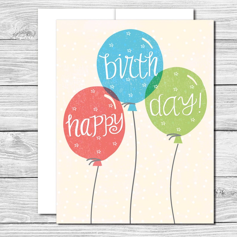 Celebrate Your Birthday With Balloons Hand Drawn Birthday - Etsy