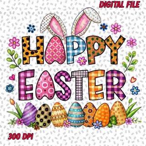 Frohe Ostern Png, Niedliche Ostern Png, Ostern Kokette Bogen Png, Girly Ostern Png, Frühlingshemdentwurf