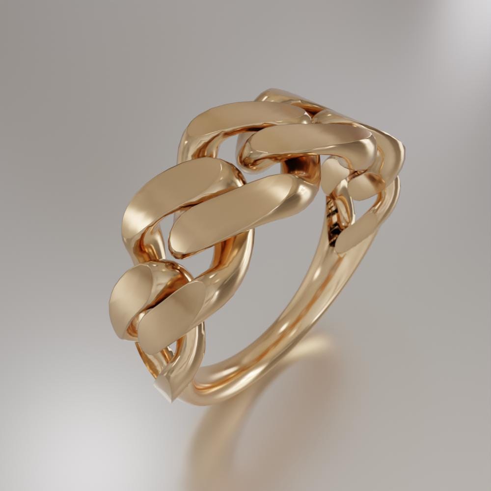 Statement Ring Cuban Link Chain Panzer Chain Miami Narrow, 3d Print File  for Your 3d Print - Etsy
