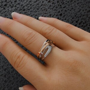 Statement Cocktail Ring "Waves" .stl-Datei für deinen 3-d Druck Gold Silber