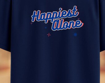 Camiseta introvertida, camiseta gráfica "Feliz en soledad", camiseta con vibras positivas, camiseta unisex de amor propio, regalo para una buena salud mental