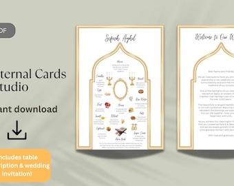 Sofreh Aghd Wedding Card - Persian Wedding tradition - White