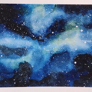 Galaxy Watercolor Blank Card / Space / Universe