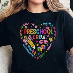 Pre-K Crew Shirt Back to School Teacher Team Tee, Custom Preschool Teacher Top, First Day of School Shirt,Cute Staff Gift for Classroom Crew