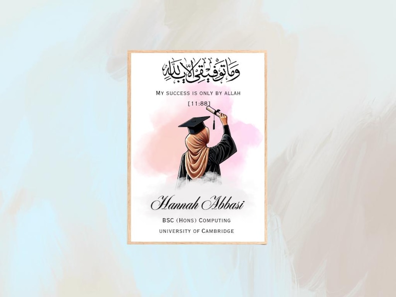 Personalised Islamic Graduation Gift|islamic Graduation Print ...